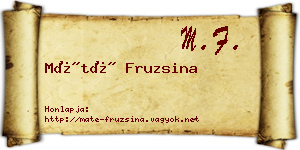 Máté Fruzsina névjegykártya
